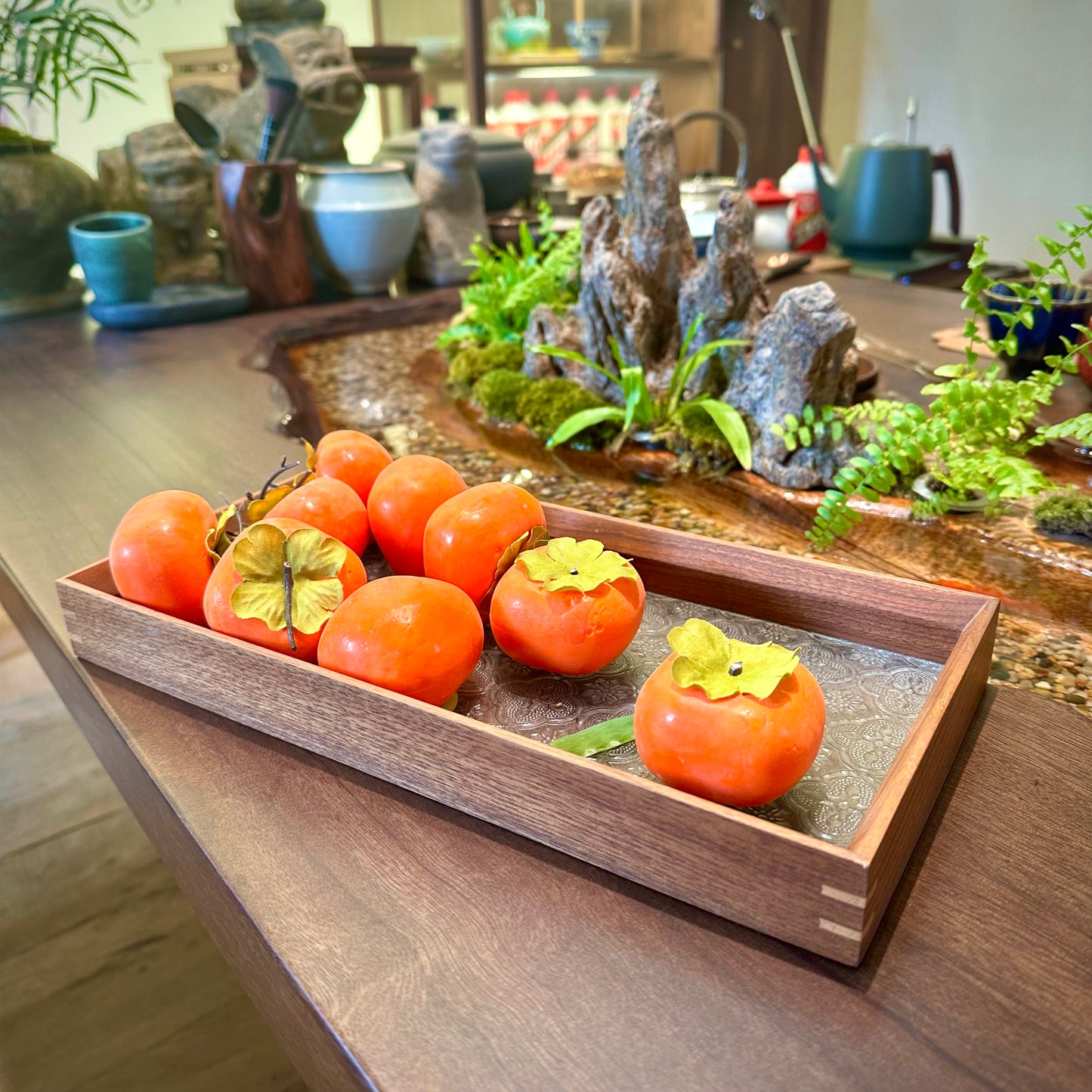 SHUI Classic Chinese Lacquer Tray with Glass Panel