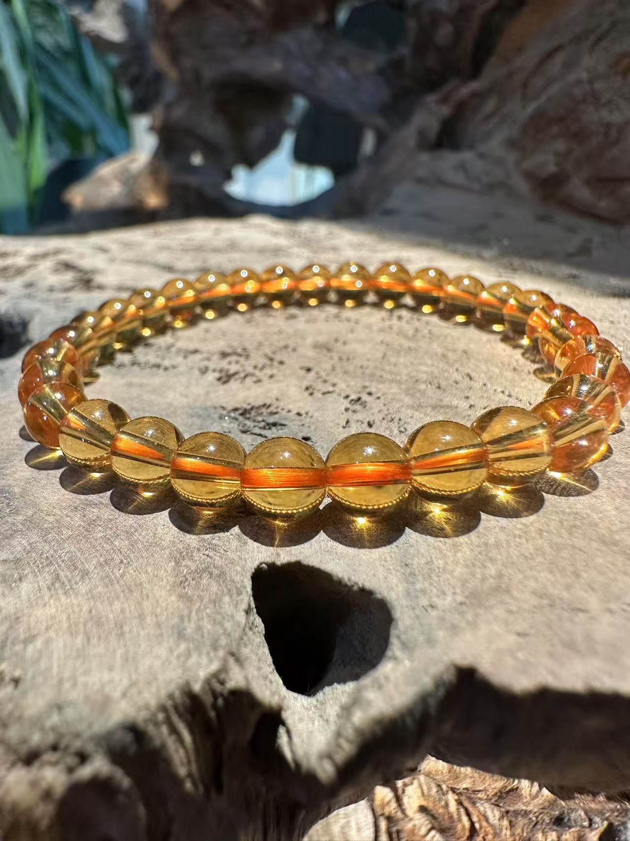 Natural Golden Citrine Beaded Bracelet