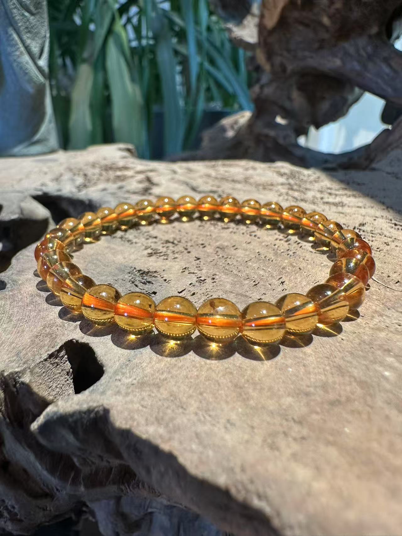 Natural Golden Citrine Beaded Bracelet