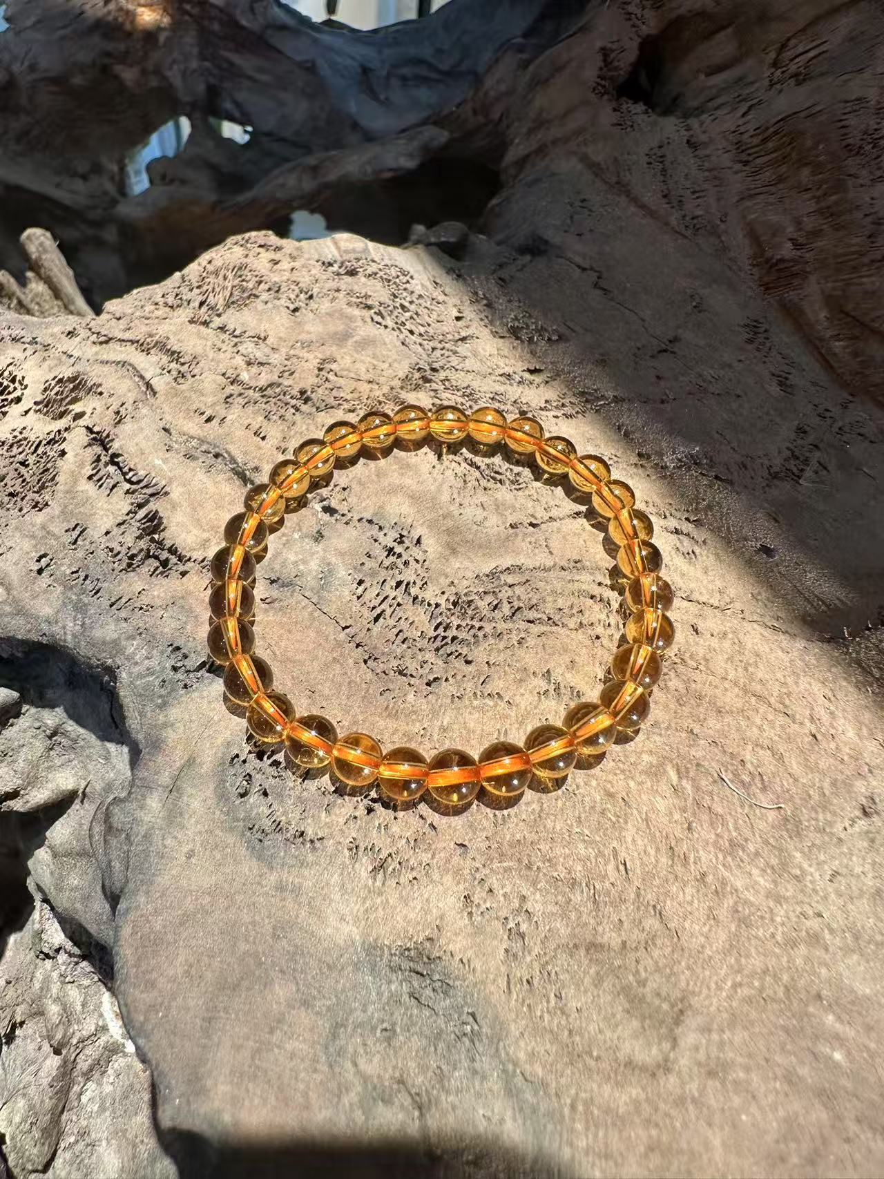 Natural Golden Citrine Beaded Bracelet