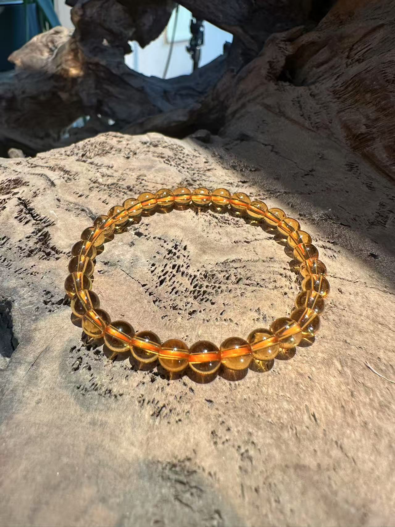 Natural Golden Citrine Beaded Bracelet