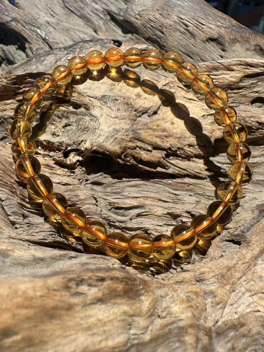 Natural Golden Citrine Beaded Bracelet